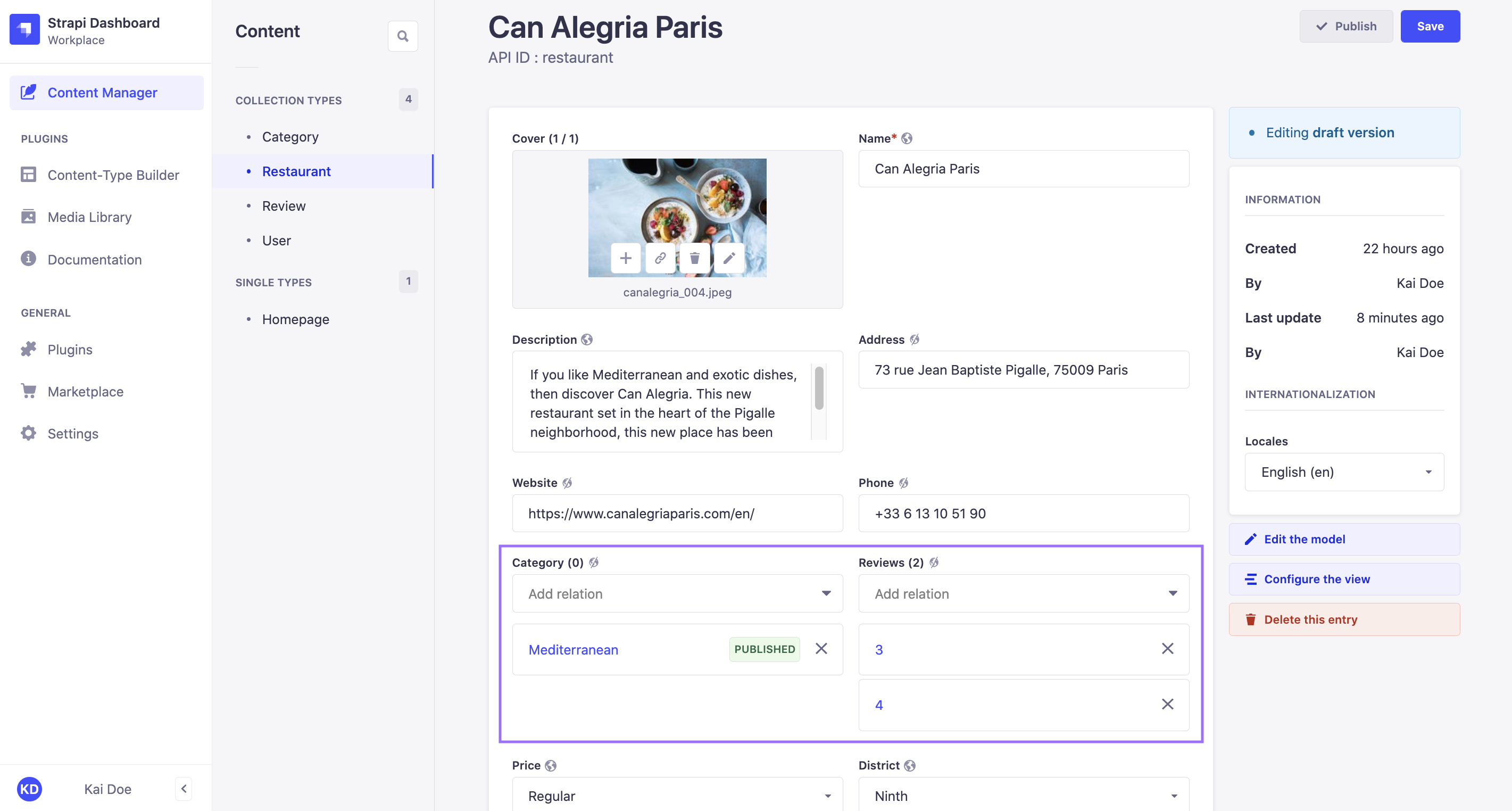 Relational fields in the edit view